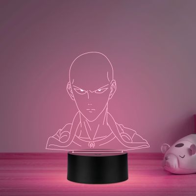 3D Illusion Punch Man Led Night Lamp with Multicolor light Gift For Anime Lover